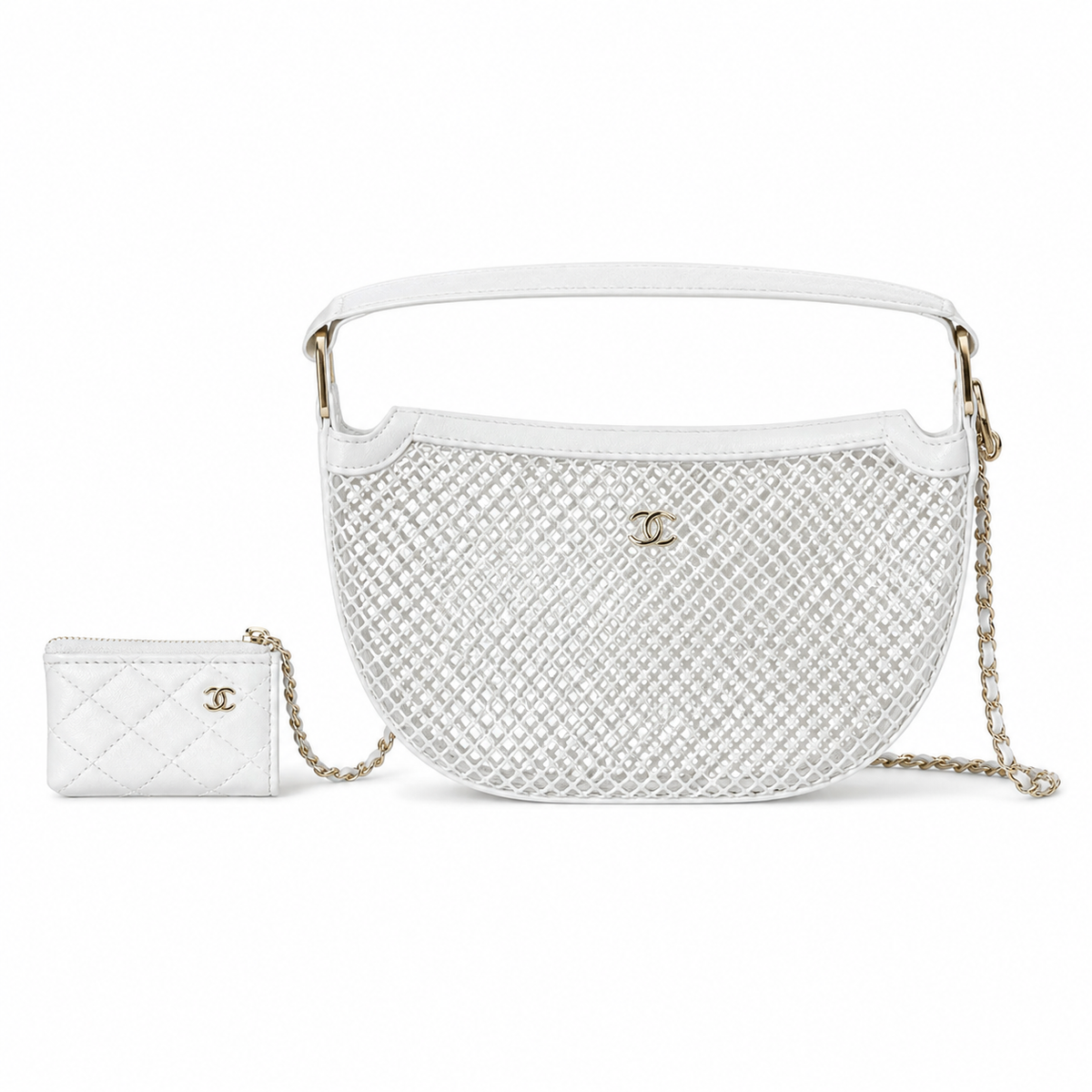 Chanel Quilted CC Small Top Handle Bag | Detachable Chain — 22cm