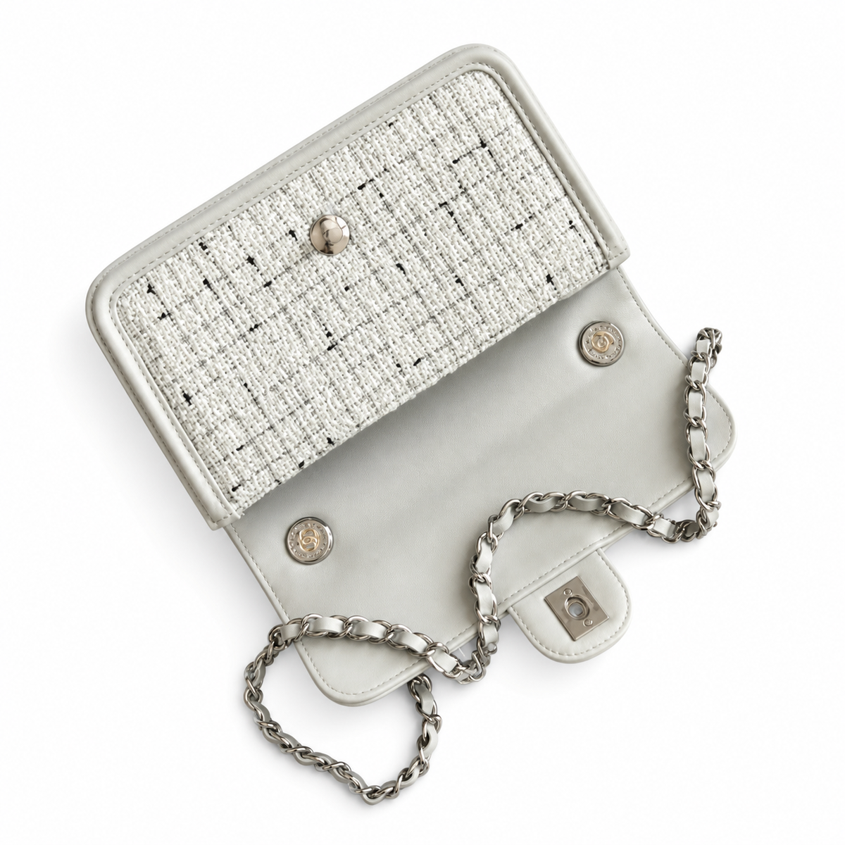 Chanel Classic Quilted Chain Bag | CC Turn-Lock Leather Chain Strap — 22cm