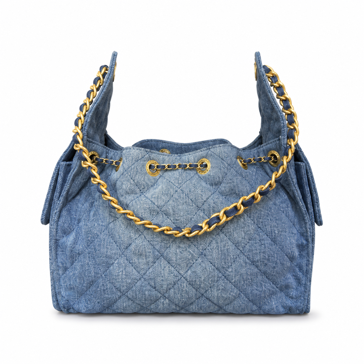 Chanel Classic Quilted Handbag | CC Turn-Lock Rigid Top Handle Chain Strap — 30x26cm