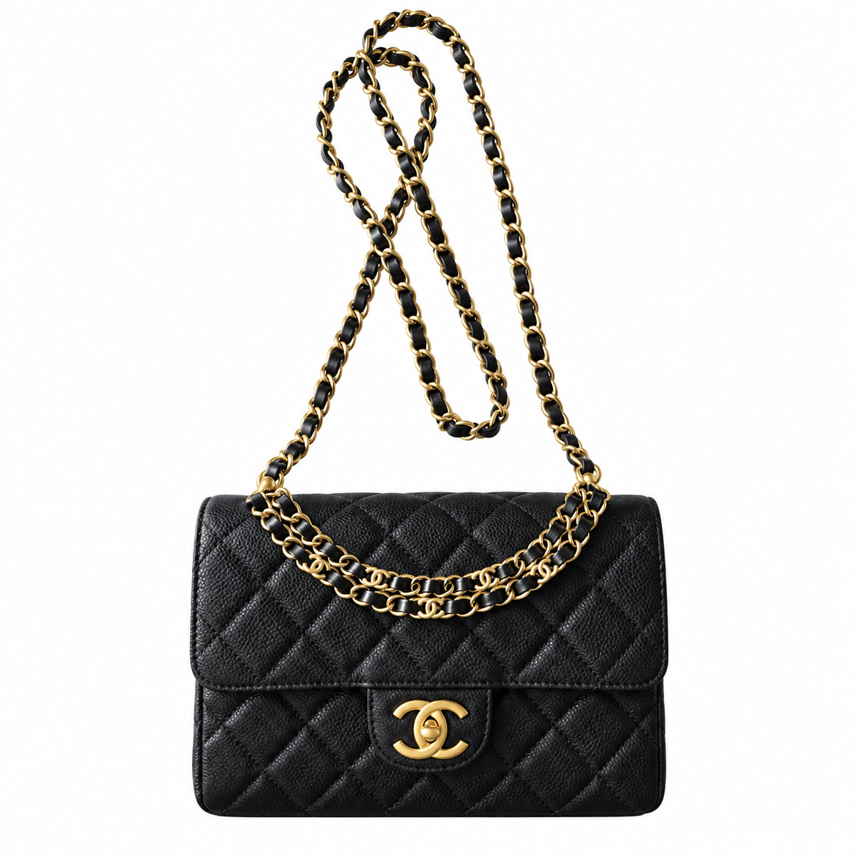 Chanel Quilted Compact Flap Bag 22×14.5×7cm