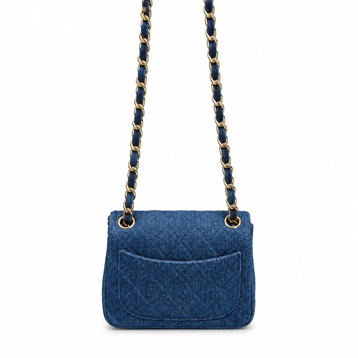 Chanel Mini Classic Flap Indigo Blue Quilted Denim | Gold CC Turn-Lock — 17.5cm