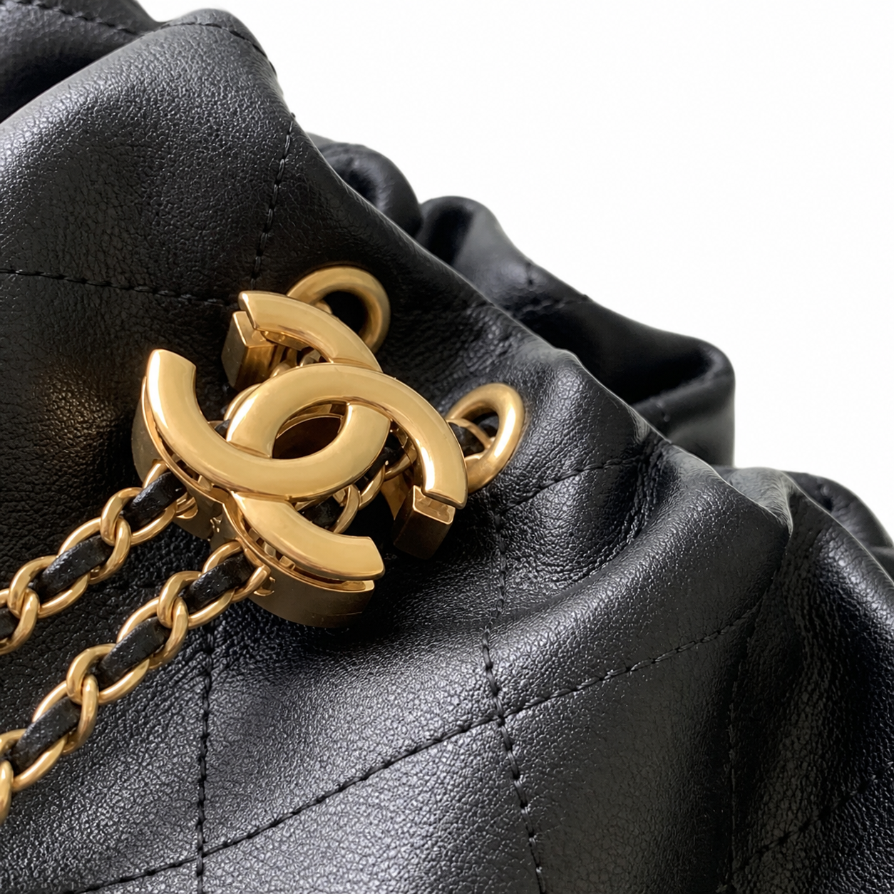 Chanel Classic Quilted Large Top Handle Handbag | CC Turn-Lock Chain Strap — 32cm