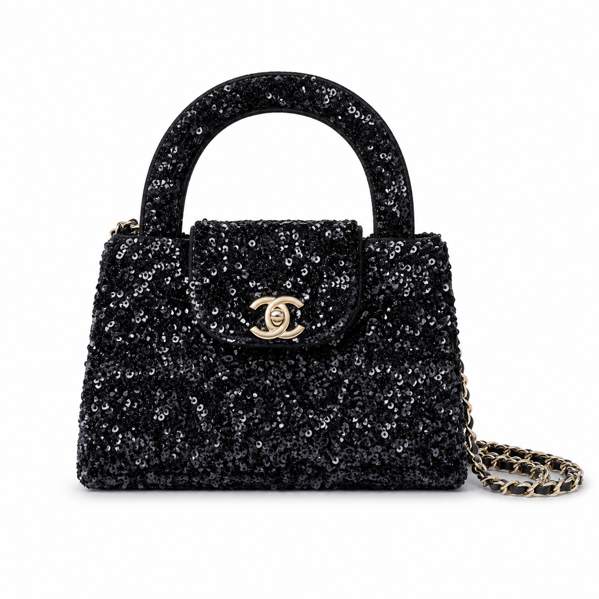 Chanel Classic Quilted Mini Flap Bag | CC Turn-Lock Leather Chain Strap — 13x19cm