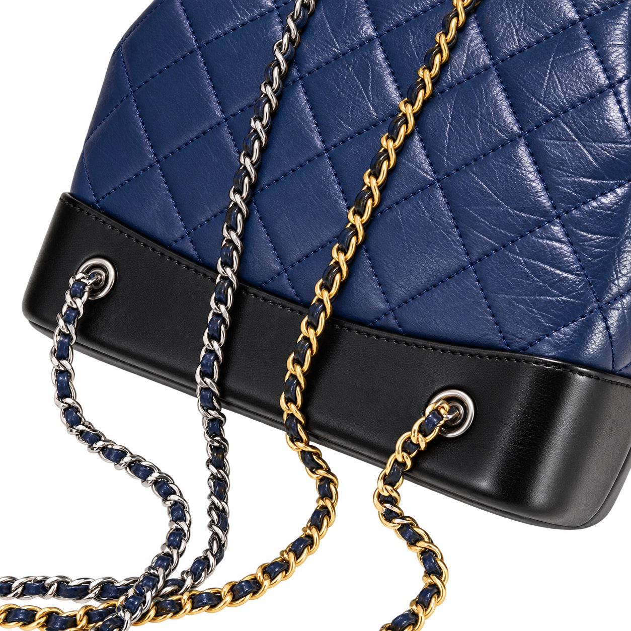 Chanel Gabrielle Quilted Calfskin Backpack | Navy Blue & Black Base — 24cm