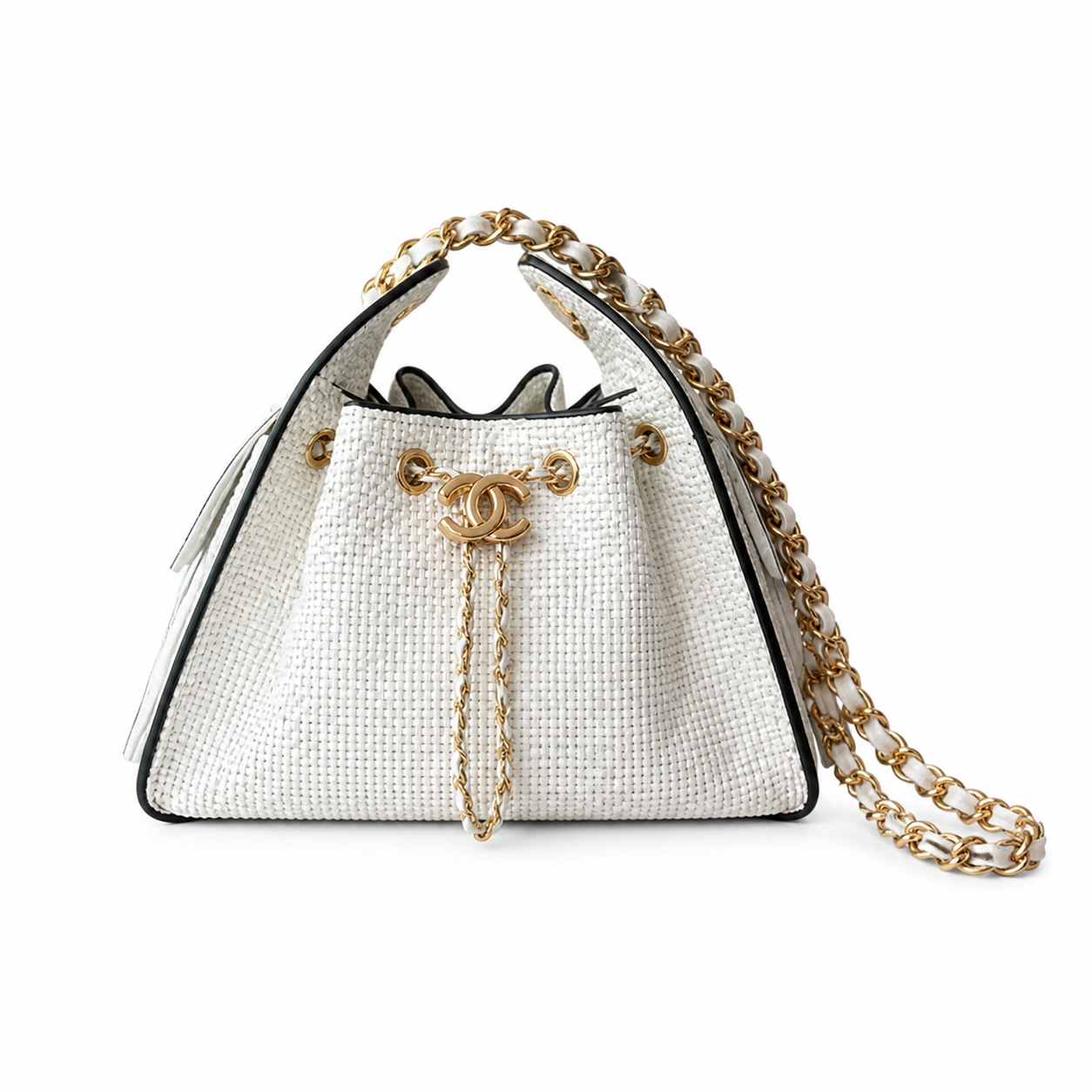 Chanel Classic Quilted Medium Top Handle Handbag | CC Turn-Lock Chain Strap — 21cm