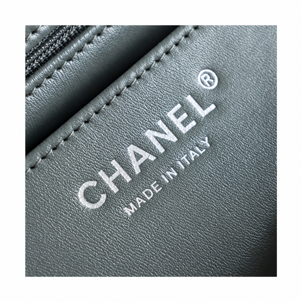Chanel Mini Classic Flap Space Charm Ice Blue Lambskin Silver 20cm