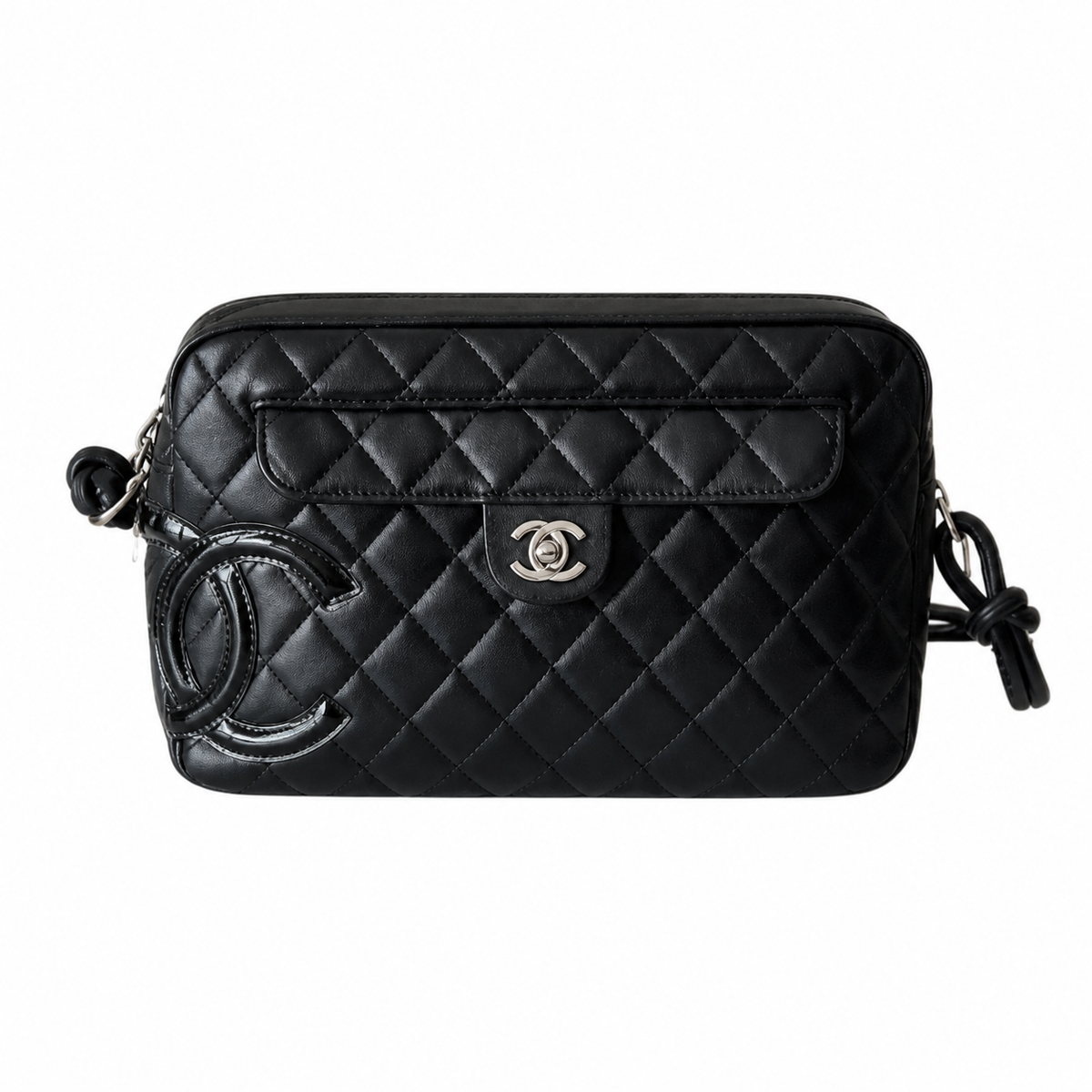 Chanel Quilted CC Wide Top Handle Bag | Detachable Chain — 27cm