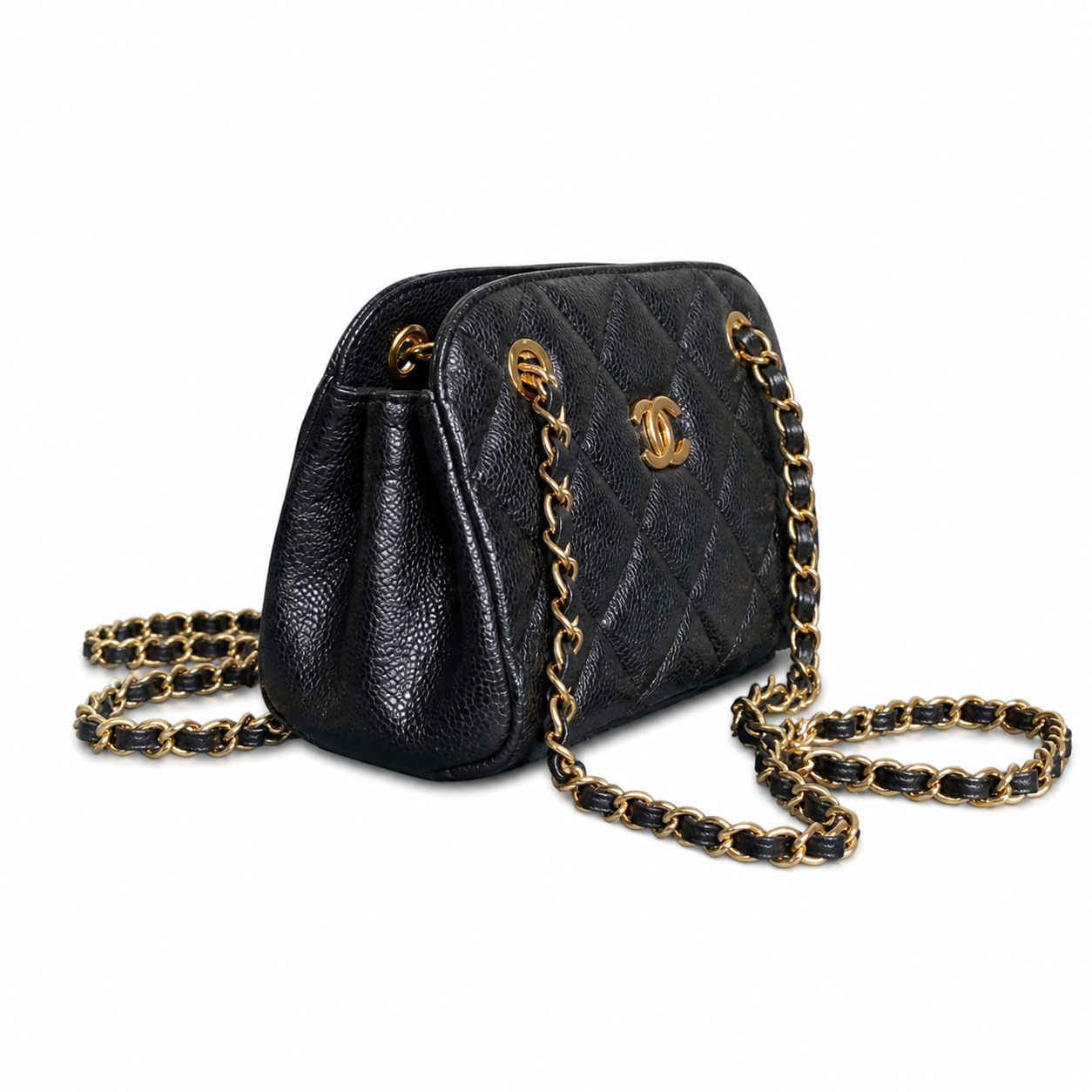 Chanel Classic Quilted Vertical Flap Bag | CC Turn-Lock Chain Strap — 22cm