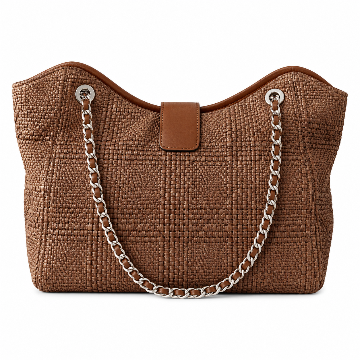 Chanel Raffia Woven CC Tote Bag Caramel 26×40×12cm