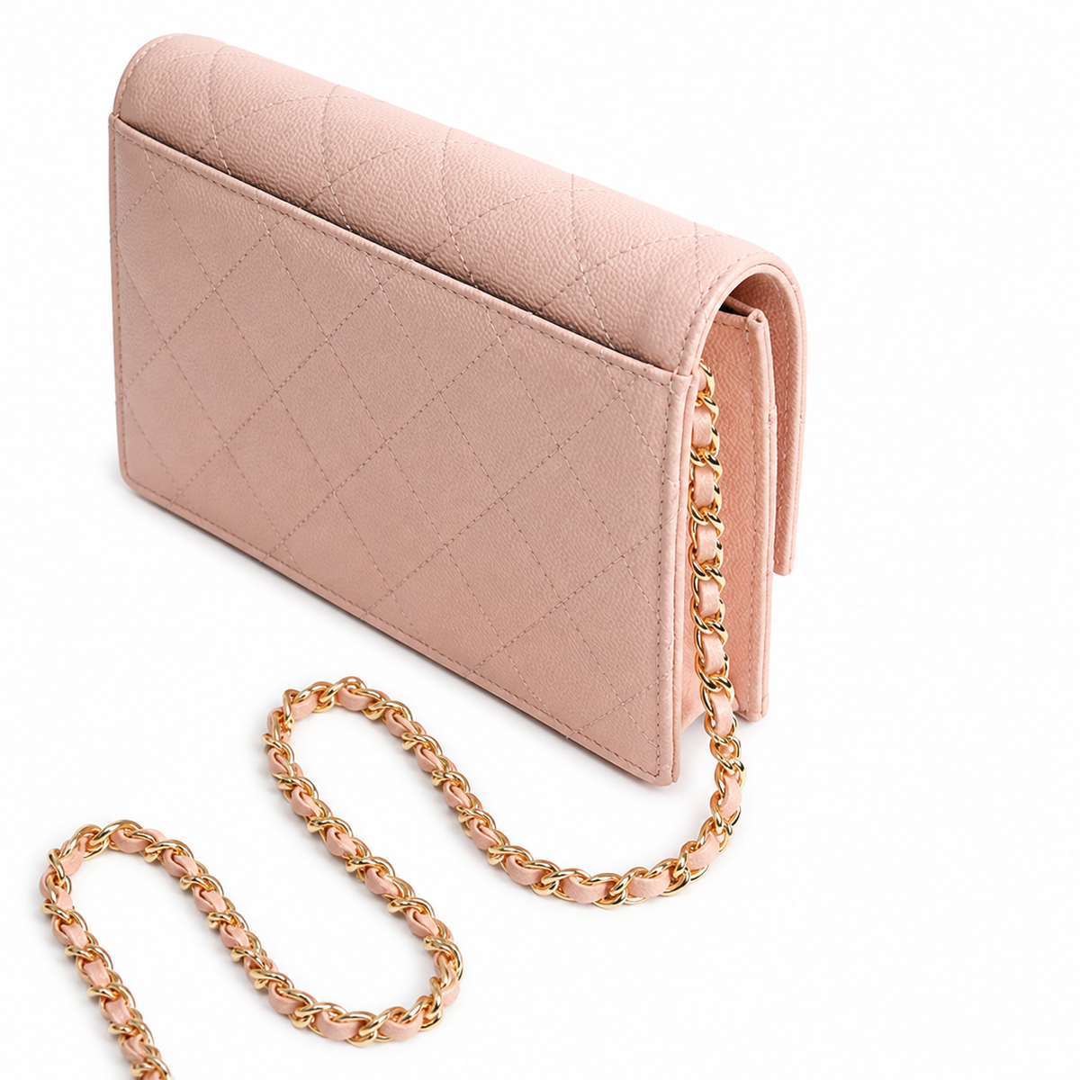 Chanel Blush Pink Caviar WOC | Tone-on-Tone CC & Blush Chain — 19cm