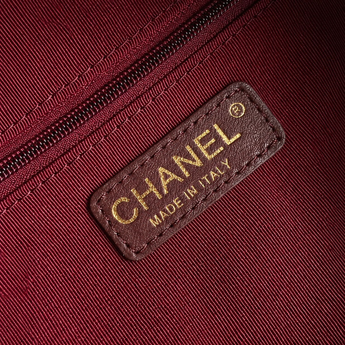 Chanel Deep Burgundy Lambskin Square-Quilt Camera Bag | Antique Gold CC, Side Pockets & Double Chain with Leather Strap