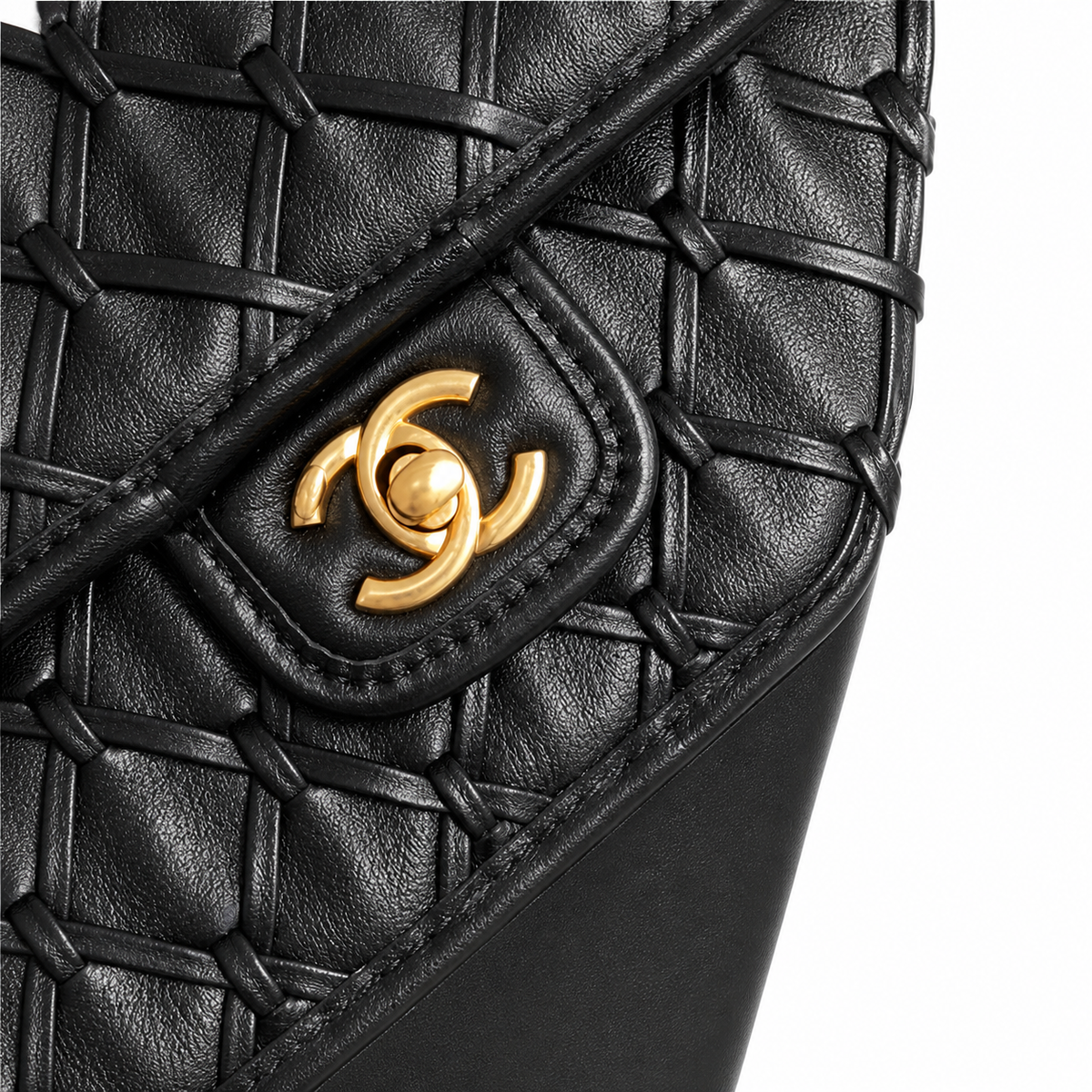 Chanel Black Woven Lambskin Small Flap Bag