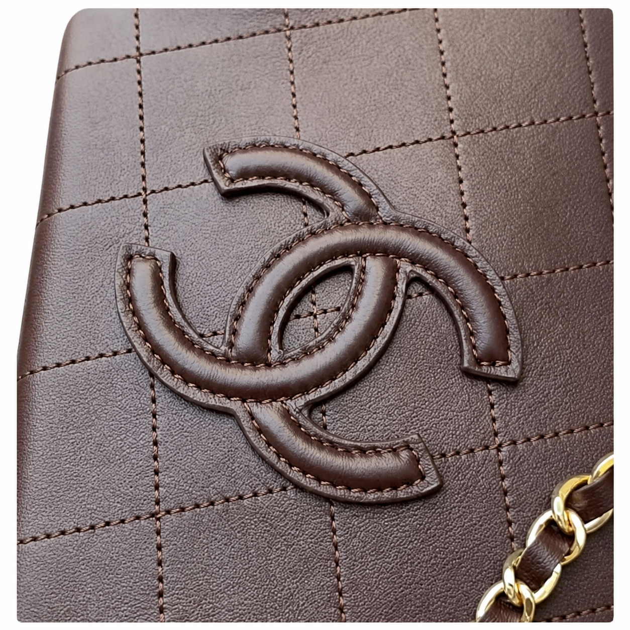 Chanel Small Shopping Tote Burgundy Oxblood Quilted Lambskin | Embossed CC & Gold Chain — 21cm