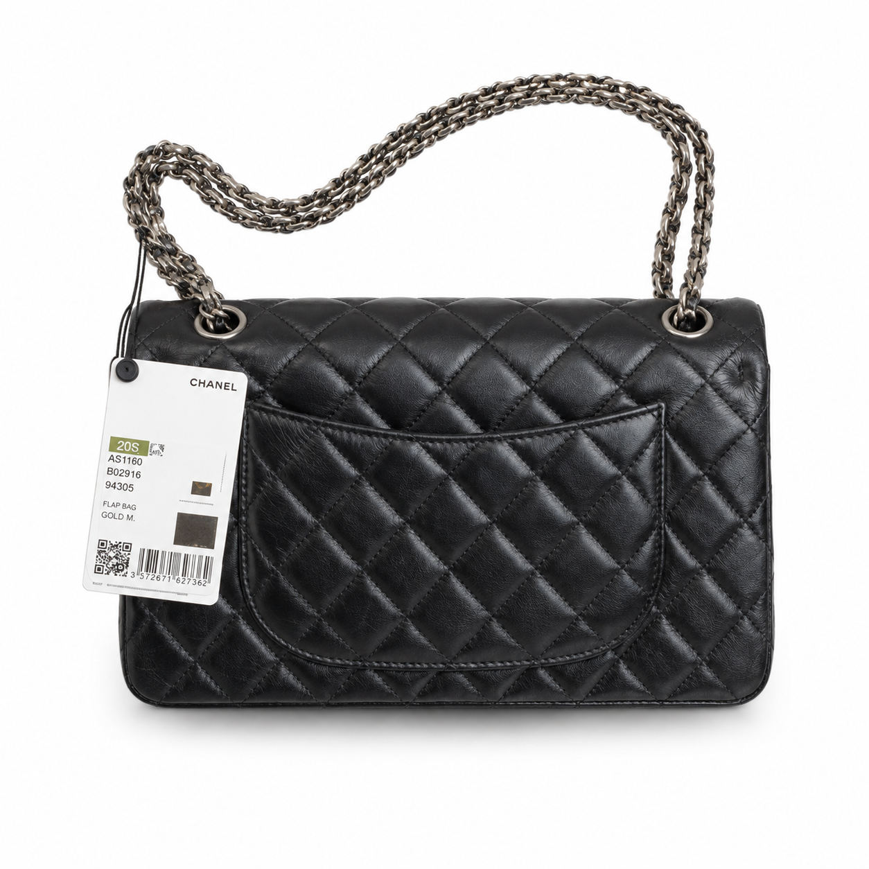 Chanel Black Aged Calfskin Quilted Flap Bag | Ruthenium Mademoiselle Lock & Multi-Chain