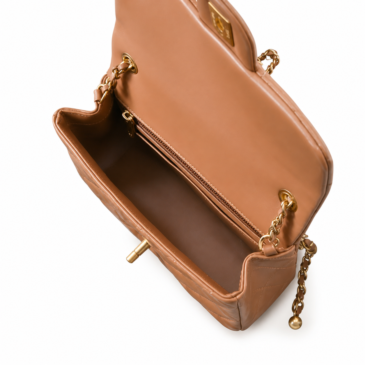 Chanel Classic Quilted Flap Bag | CC Turn-Lock Leather Chain Strap — 20x13cm