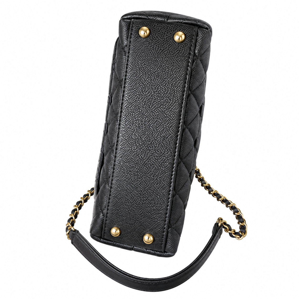 Chanel Coco Handle Quilted Caviar Top Handle Bag Black 23cm