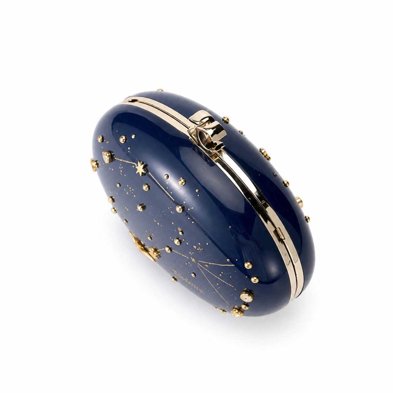 Chanel CC Scorpius Constellation Egg Minaudiere | Navy & Gold Star Map