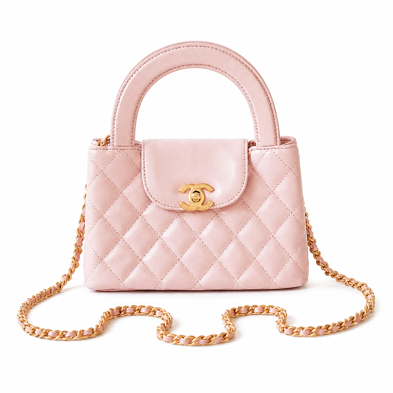 Chanel Classic Quilted Mini Flap Bag | CC Turn-Lock Leather Chain Strap — 13x19cm