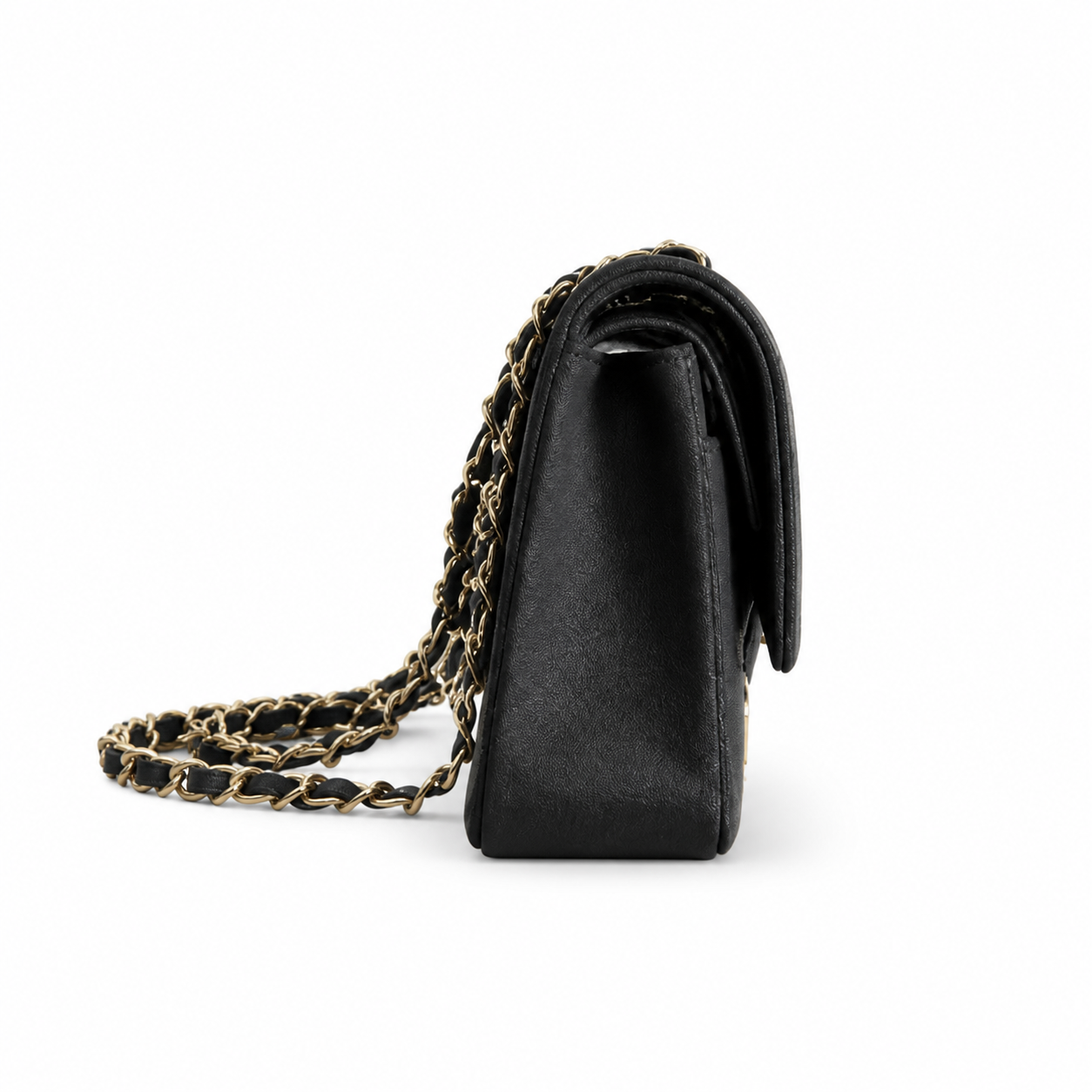 Chanel Dark Denim Medium Flap | Hand-Embroidered Crystal Flowers & Antique Gold CC — 25.5cm