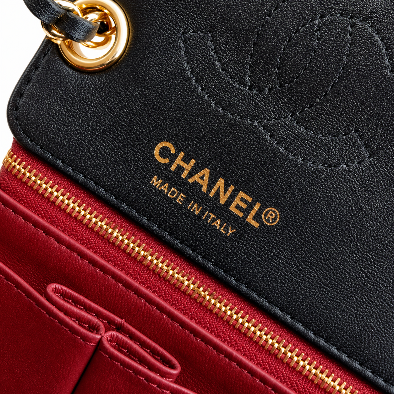 Chanel Wave-Quilted Mini Flap Black Lambskin | Gold CC Turn-Lock & Chain — 27cm