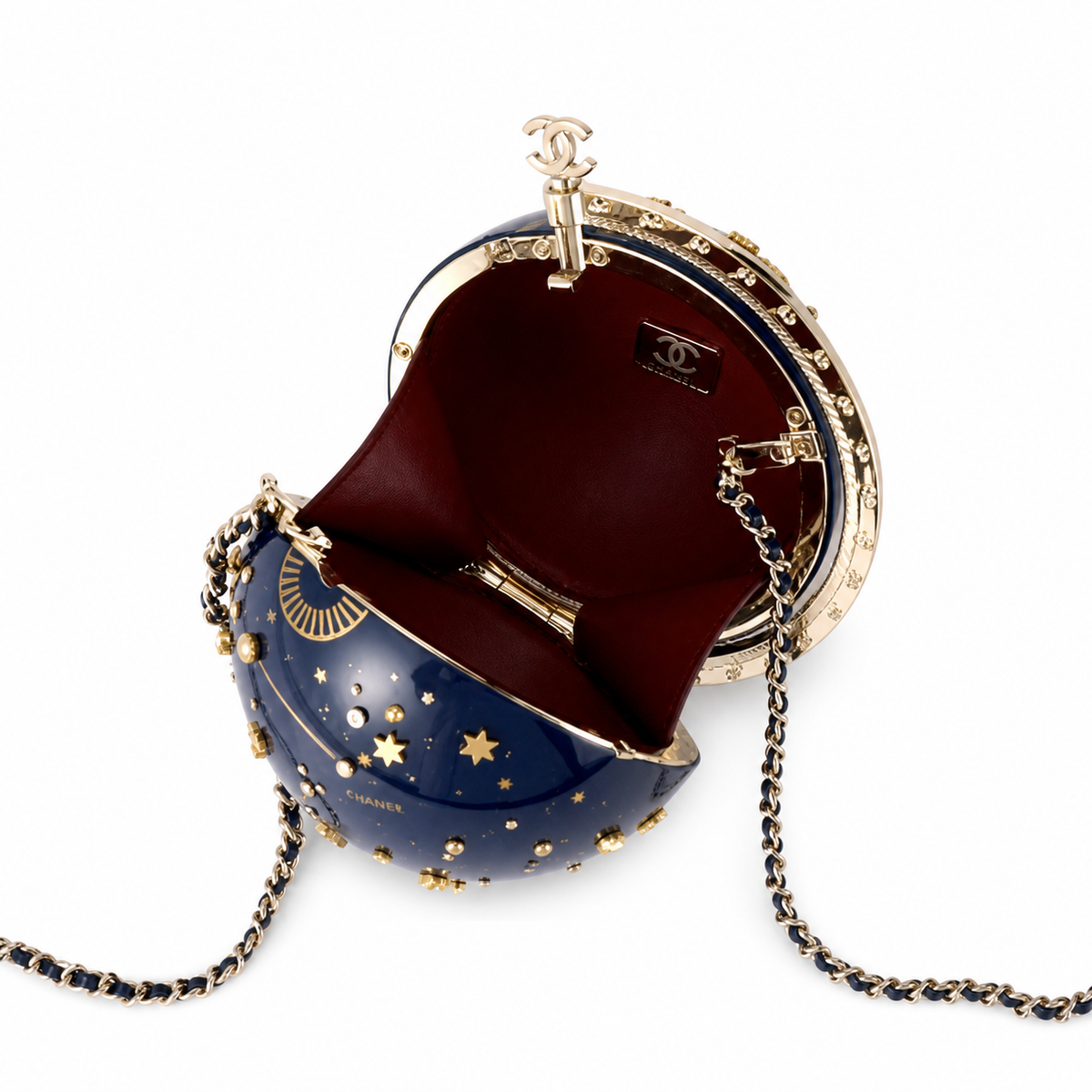 Chanel CC Taurus Constellation Egg Minaudiere | Navy & Gold Star Map