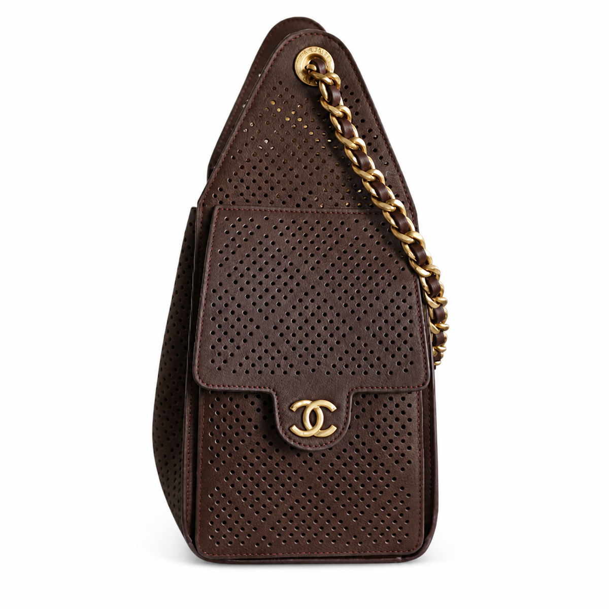 Chanel Classic Quilted Handbag | CC Turn-Lock Rigid Top Handle Chain Strap — 26x30cm