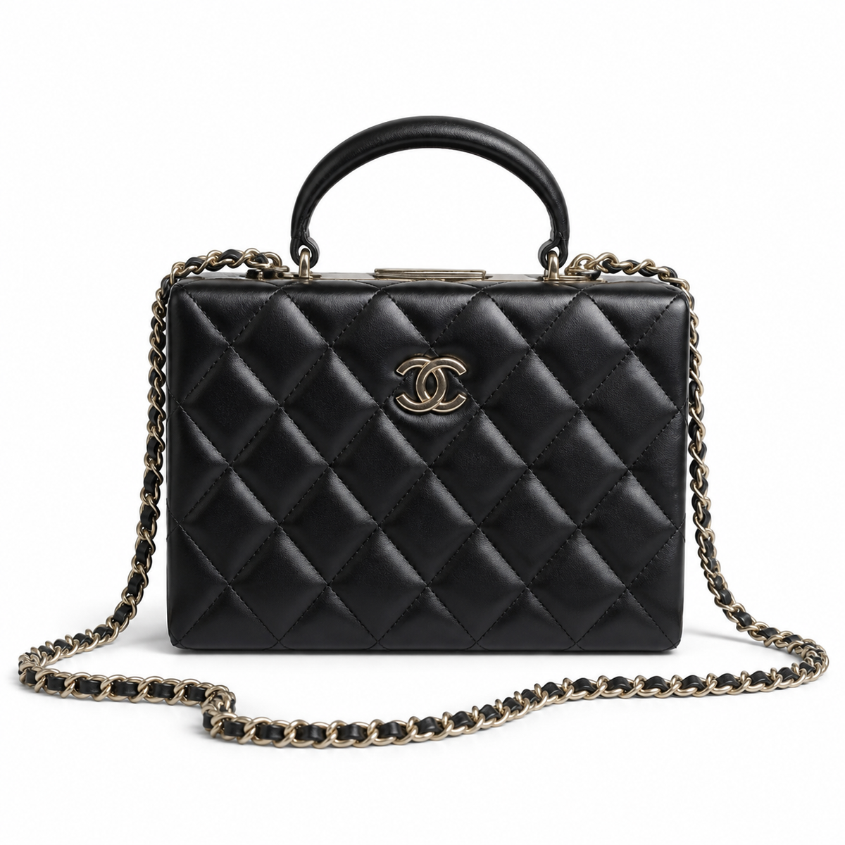 Chanel Mini Classic Quilted Flap Bag Black Lambskin | Gold CC Turn-Lock — 18cm