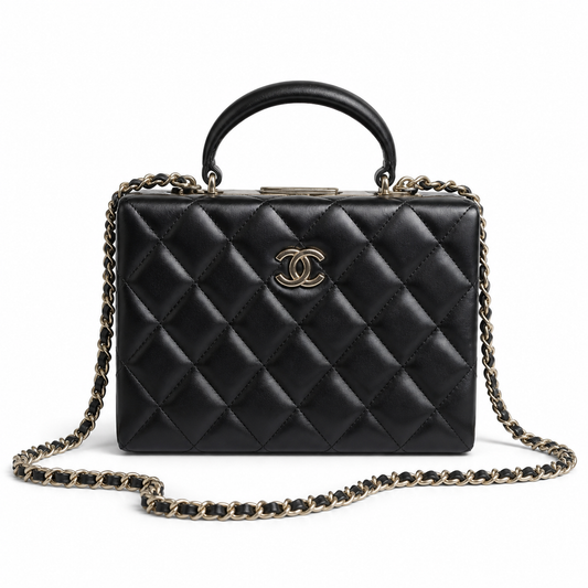 Chanel Mini Classic Quilted Flap Bag Black Lambskin | Gold CC Turn-Lock — 18cm