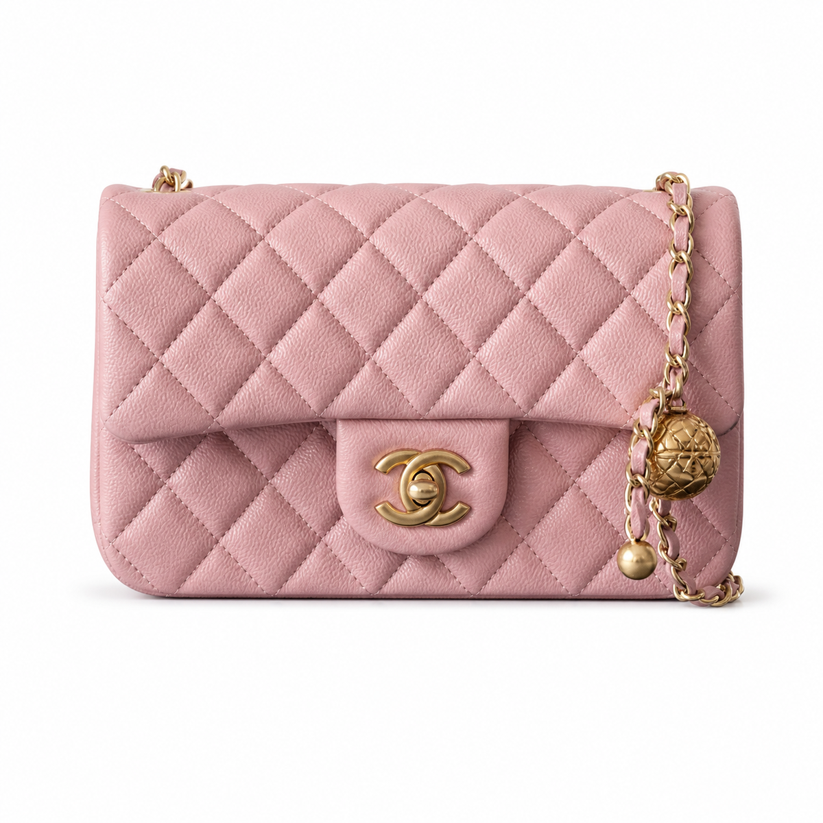 Chanel Classic Flap Bag | CC Turn-Lock Gold Chain Lambskin Satin Interior — 13x20cm