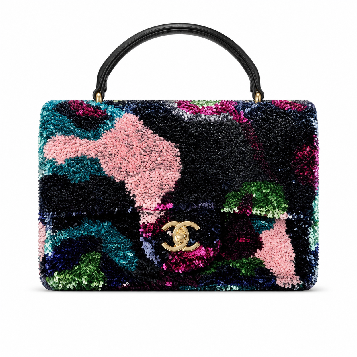 Chanel Multicolor Rainbow Sequin Mini Flap Bag | Gold CC & Chain — 21cm