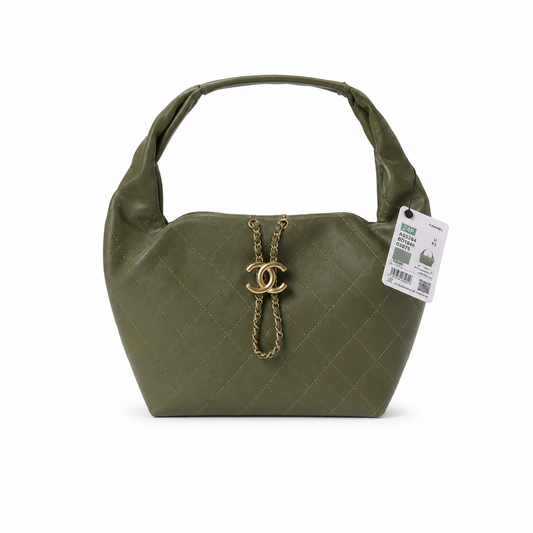 Chanel Classic Quilted Large Top Handle Handbag | CC Turn-Lock Chain Strap — 32cm