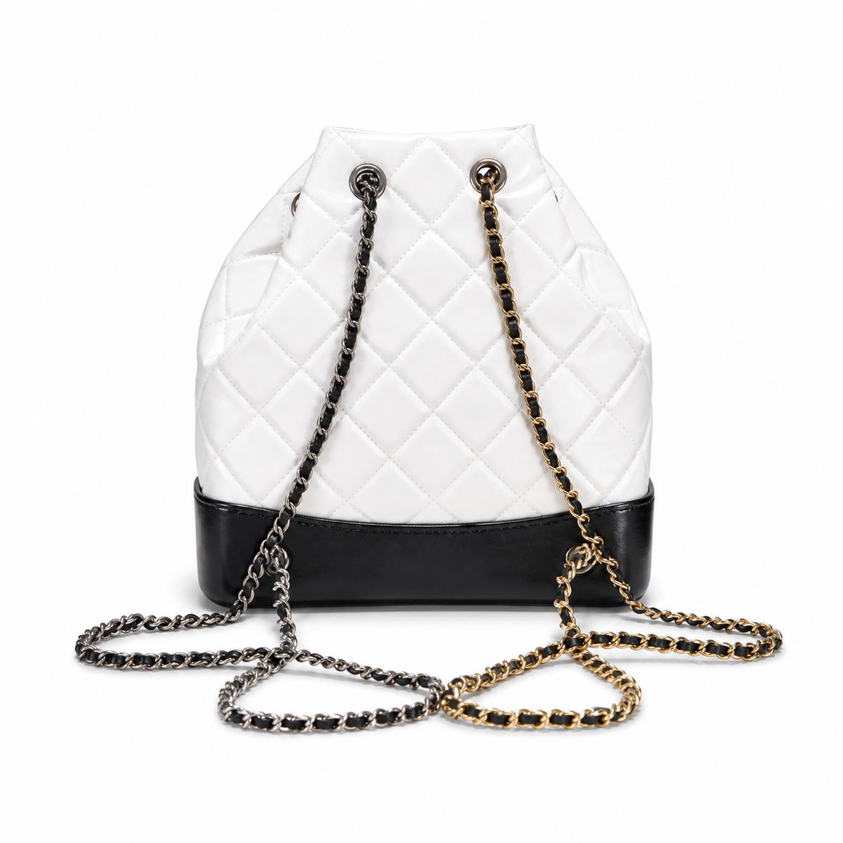 Chanel Gabrielle Quilted Calfskin Backpack | White & Red Interior — 24cm