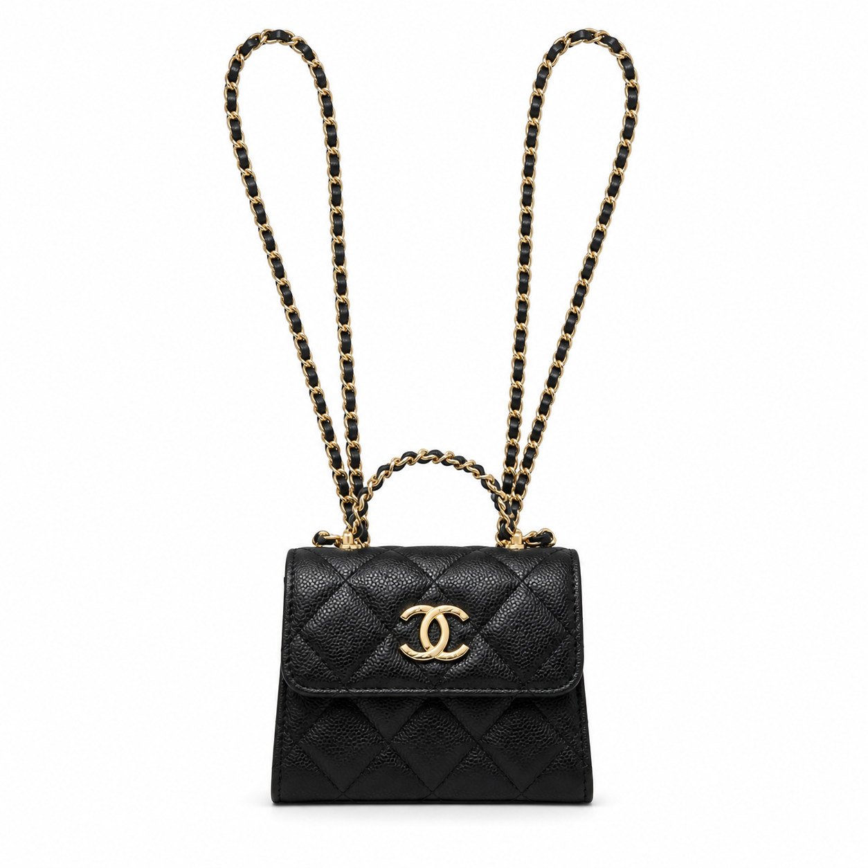 Chanel Quilted CC Mini Bag | Gold Chain Strap — 11cm