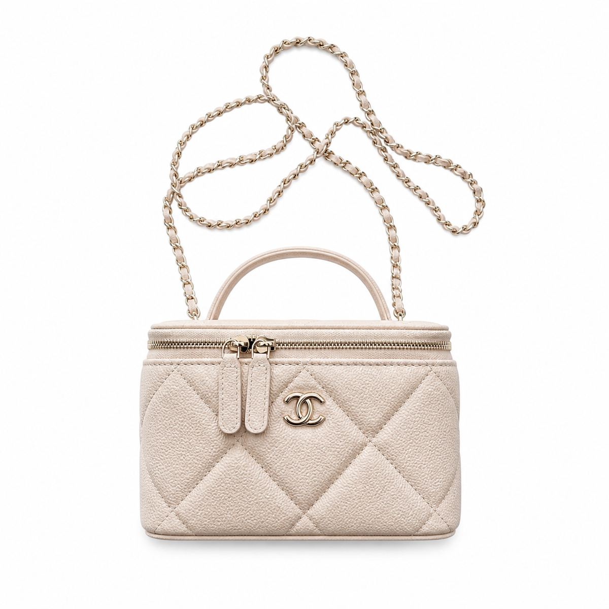 Chanel Quilted CC Mini Flap Bag | Gold Chain Strap — 17cm