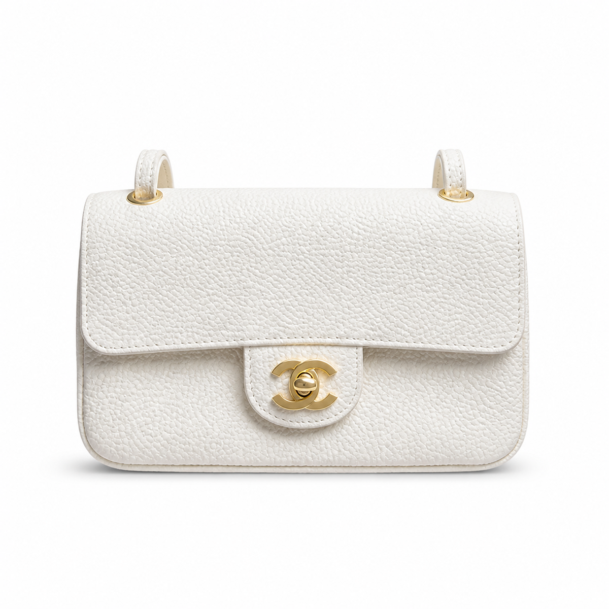 Chanel Classic Quilted Mini Flap Bag | CC Turn-Lock Leather Chain Strap — 13cm