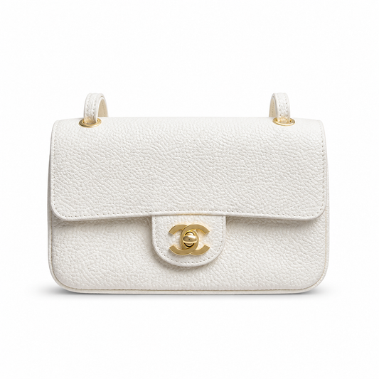 Chanel Classic Quilted Mini Flap Bag | CC Turn-Lock Leather Chain Strap — 13cm