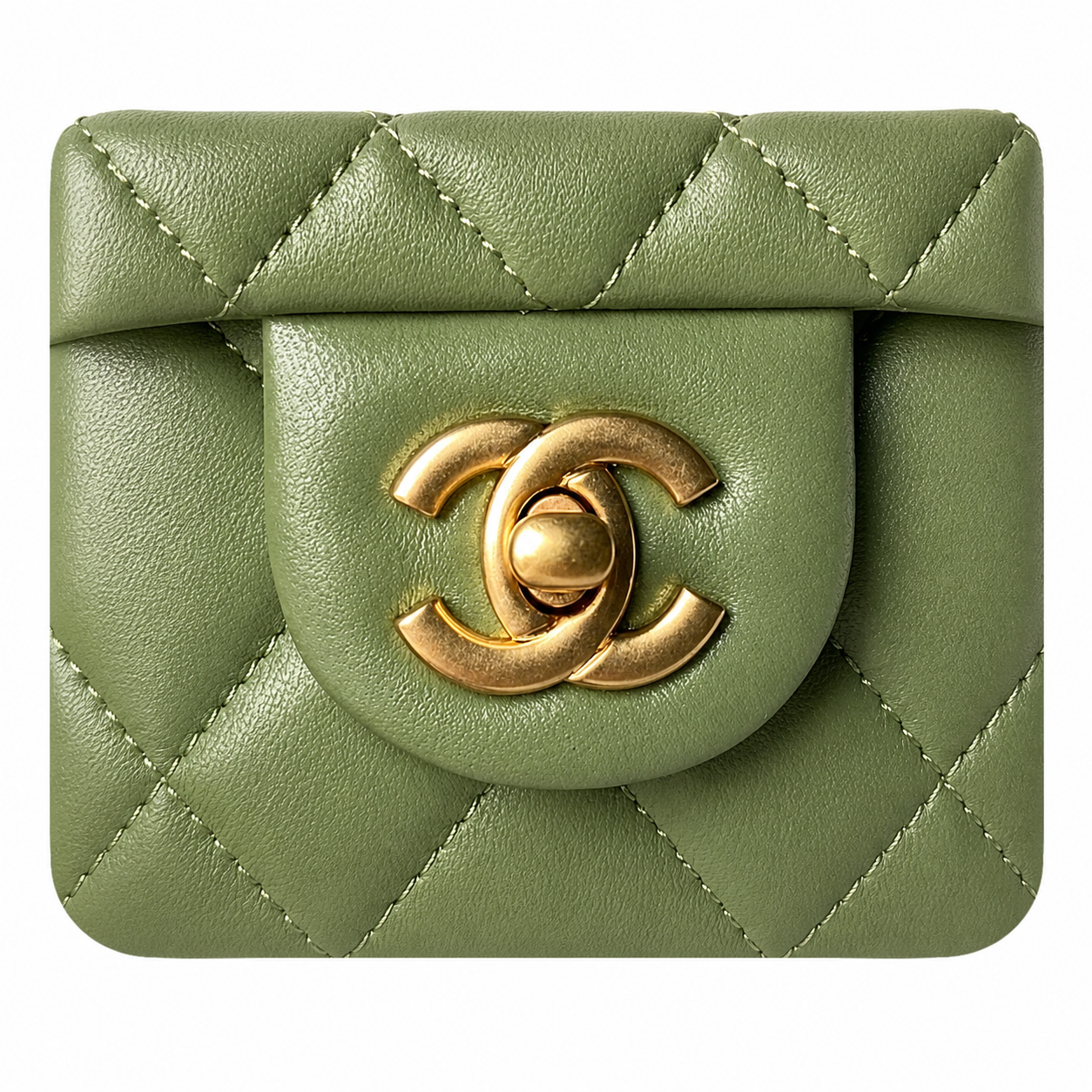 Chanel Classic Quilted Mini Flap Bag | CC Turn-Lock Leather Chain Strap — 20cm White