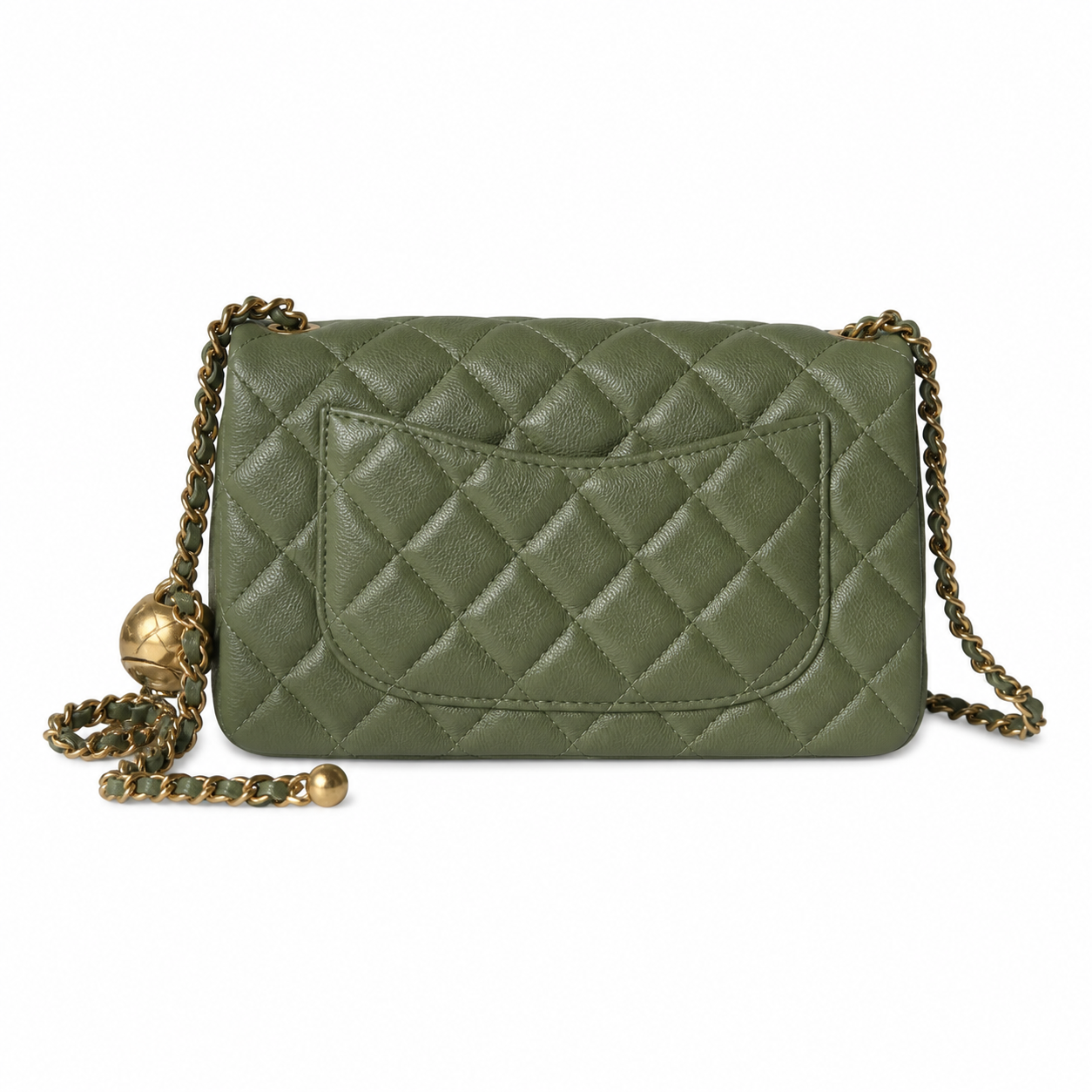 Chanel Classic Quilted Mini Flap Bag | CC Turn-Lock Leather Chain Strap — 20cm White