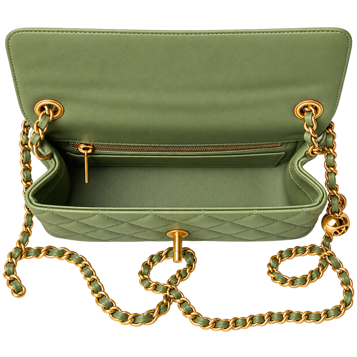 Chanel Classic Quilted Mini Flap Bag | CC Turn-Lock Leather Chain Strap — 20cm White