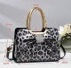 Leopard Print Patent Bow Handbag