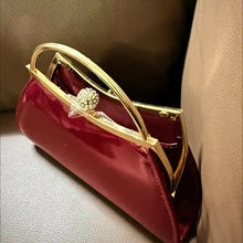 Red Patent Round Handle Evening Bag 21cm