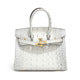 White Croc Embossed Top Handle Bag