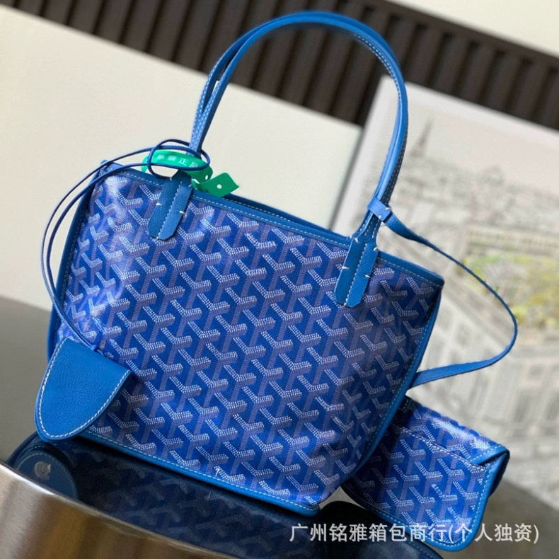Chevron Coated Canvas Mini Tote 24cm