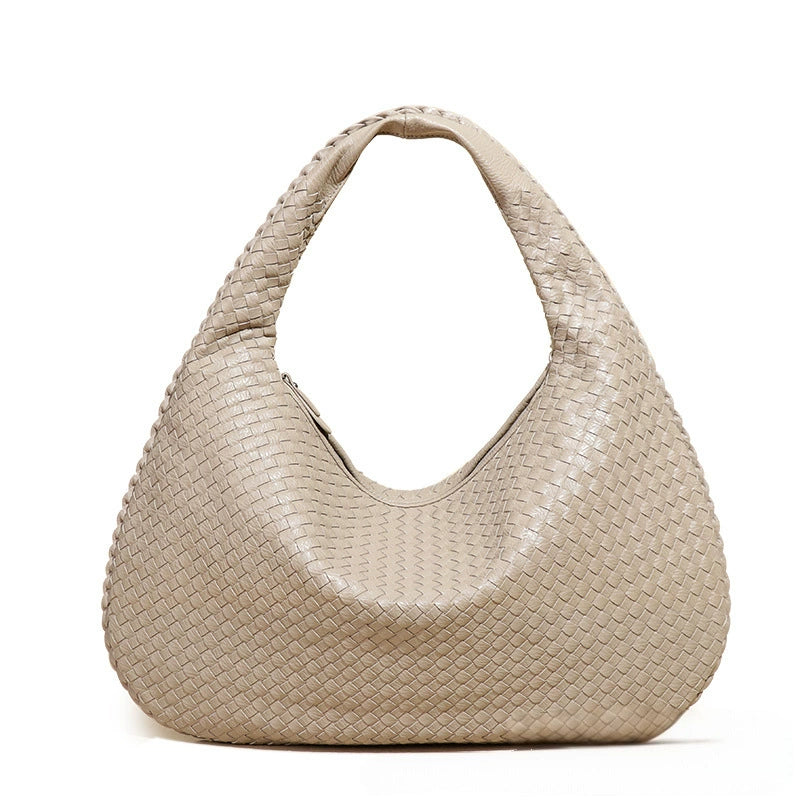 Woven Leather Slouch Hobo Bag 12cm