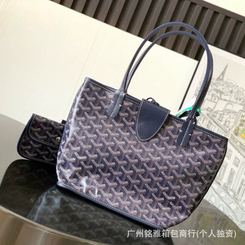 Chevron Coated Canvas Mini Tote 24cm
