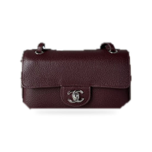 Chanel Classic Quilted Flap Bag | CC Turn-Lock Leather Chain Strap — 13cm