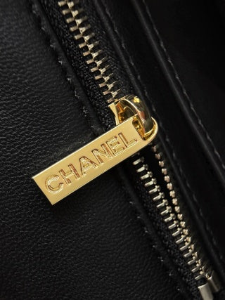 Chanel CC Sequin Flap Bag | Black & Silver Sequin & Gold — 21cm